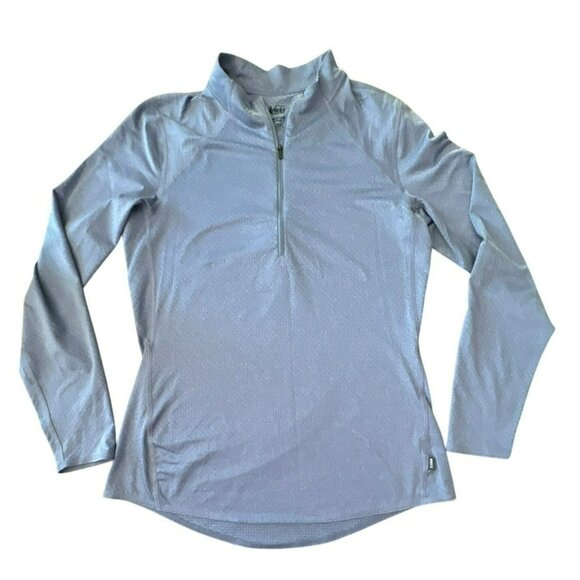 REI Lightweight Base Layer PURPLE Half-Zip Long Sleeve Quarter Zip Top Medium - Picture 1 of 3